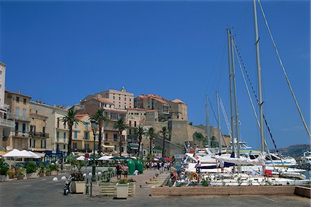 The harbour at Calvi, Balagne region, Corsica, France, Mediterranean, Europe Foto de stock - Con derechos protegidos, Código: 841-02917656