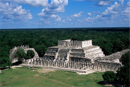 Tempel der Krieger, Chichen Itza, UNESCO World Heritage Site, Yucatan, Mexiko, Nordamerika Stockbilder - Lizenzpflichtiges, Bildnummer: 841-02917745