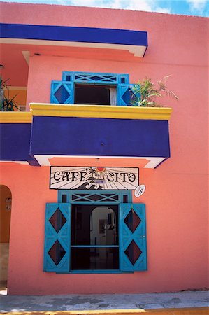 Cafe, Isla Mujeres, Yucatan, Mexico, North America Foto de stock - Con derechos protegidos, Código: 841-02917753