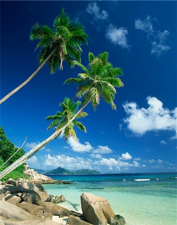 La Digue with Praslin island in background, Anse Severe, Seychelles, Indian Ocean, Africa Foto de stock - Con derechos protegidos, Código: 841-02917938