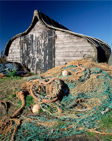 Fisherman's hut, Lindisfarne (Holy Island), Northumberland, England, United Kingdom, Europe Foto de stock - Direito Controlado, Número: 841-02917996