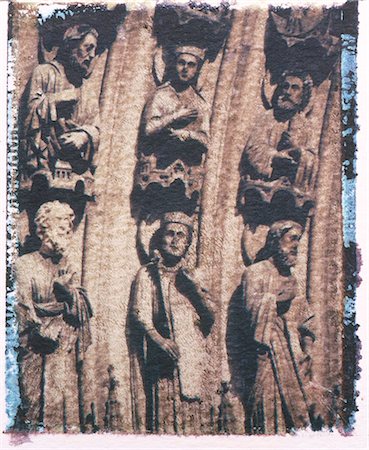 simsearch:841-02714163,k - Polaroid Image Transfer des sculptures en pierre sur la cathédrale Notre Dame, Paris, France, Europe Photographie de stock - Rights-Managed, Code: 841-02918123