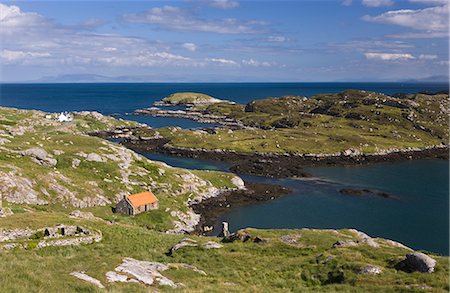 Deserted crofts at township of Manish, Isle of Harris, Outer Hebrides, Scotland, United Kingdom, Europe Fotografie stock - Rights-Managed, Codice: 841-02918138