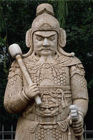 Statue en pierre le long de la route Divine, Ming Tombs, patrimoine mondial UNESCO, Province de Beijing, Chine, Asie Photographie de stock - Rights-Managed, Code: 841-02918260