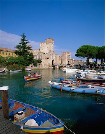 Boats at Sirmione on Lake Garda, Lombardy, Italy, Europe Stock Photo - Rights-Managed, Code: 841-02918413