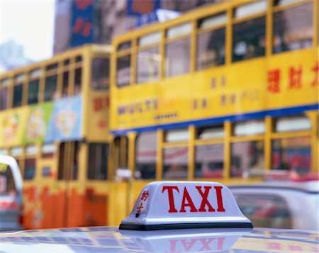 Taxi et autobus à Causeway Bay, Hong Kong, Chine, Asie Photographie de stock - Rights-Managed, Code: 841-02918423