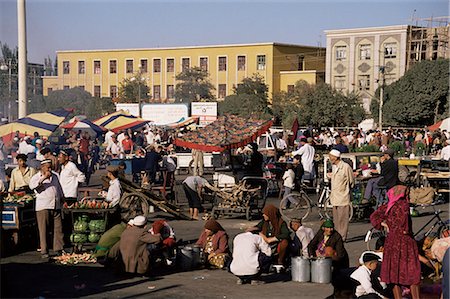 Marché de nuit, Id Kah Square, Kashgar (Kashi), Turkestan chinois, Chine, Asie Photographie de stock - Rights-Managed, Code: 841-02918579