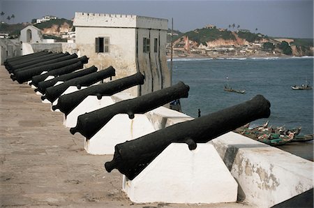 Battlements, Cape Coast Castle, dating from 1652, UNESCO World Heritage Site, Ghana, West Africa, Africa Stock Photo - Rights-Managed, Code: 841-02918685