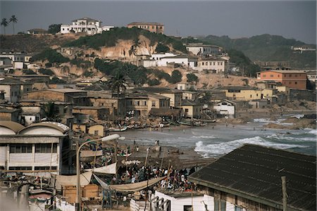 Ville de Cape Coast et port du château, Ghana, Afrique de l'Ouest, Afrique Photographie de stock - Rights-Managed, Code: 841-02918689