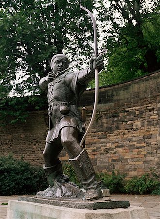 robin hood nottingham sculpture - Statue of Robin Hood, Nottingham, Nottinghamshire, England, United Kingdom, Europe Stock Photo - Rights-Managed, Code: 841-02918962