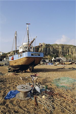 simsearch:841-06806715,k - Boat on the beach at Hastings, East Sussex, England, United Kingdom, Europe Stock Photo - Rights-Managed, Code: 841-02919044