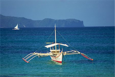 Bateau balancier au large de l'île de Boracay resort en Philippines, Asie du sud-est, Asie Photographie de stock - Rights-Managed, Code: 841-02919050