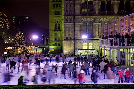 Ice skating outside the Natural History Museum, London, England, United Kingdom, Europe Stock Photo - Rights-Managed, Code: 841-02919533