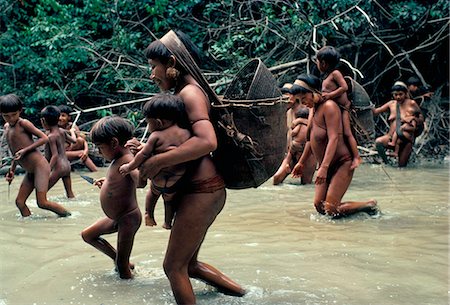 south american indigenous tribes - Yanomami Indians going fishing, Brazil, South America Stock Photo - Rights-Managed, Code: 841-02924016