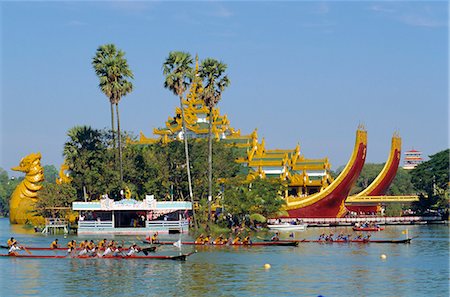 Royal Lakes annual boat race, Yangon, Myanmar, Asia Stock Photo - Rights-Managed, Code: 841-02924259