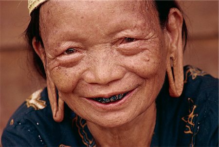 elderly asian faces - Old Dyak woman, Kalimantan, Indonesia, Southeast Asia, Asia Stock Photo - Rights-Managed, Code: 841-02924280