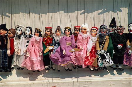 Puppets for sale, Bratislava, Slovakia, Europe Fotografie stock - Rights-Managed, Codice: 841-02924377