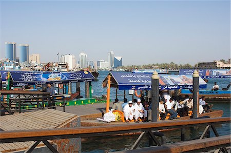 simsearch:841-03870803,k - Abras, small river taxis that transport people across the Creek, Deira, Dubai, United Arab Emirates, Middle East Stock Photo - Rights-Managed, Code: 841-02924712