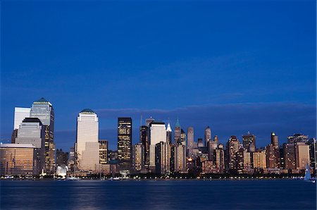 simsearch:841-02712560,k - Lower Manhattan skyline across the Hudson River, New York City, New York, United States of America, North America Stock Photo - Rights-Managed, Code: 841-02924754