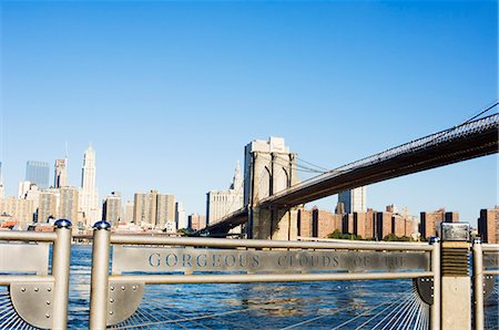 simsearch:841-02993173,k - Brooklyn Bridge from Fulton Ferry Landing, Brooklyn, New York City, New York, United States of America, North America Foto de stock - Con derechos protegidos, Código: 841-02924858