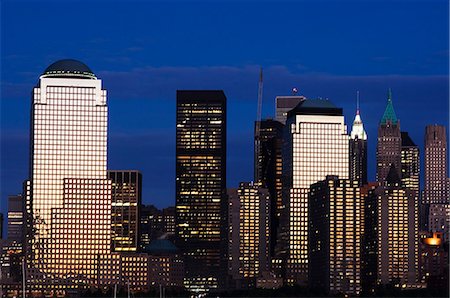 simsearch:841-02924855,k - Lower Manhattan skyline at dusk across the Hudson River, New York City, New York, United States of America, North America Stock Photo - Rights-Managed, Code: 841-02924852