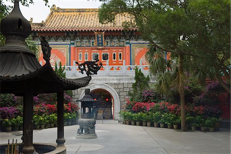 Po Lin monastère, l'île de Lantau, Hong Kong, Chine, Asie Photographie de stock - Rights-Managed, Code: 841-02924945
