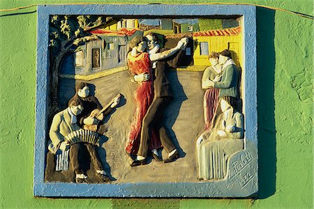 Mural in La Boca district where the tango originated, Buenos Aires, Argentina, South America Stock Photo - Rights-Managed, Code: 841-02925435