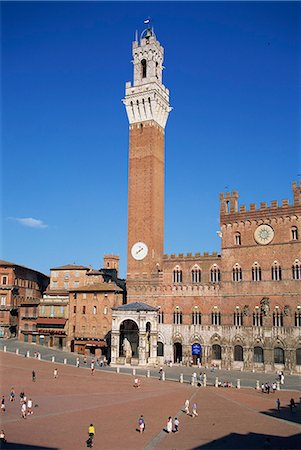 piazza del campo - The Mangia Tower above the Piazza del Campo in Siena, UNESCO World Heritage Site, Tuscany, Italy, Europe Foto de stock - Con derechos protegidos, Código: 841-02925761