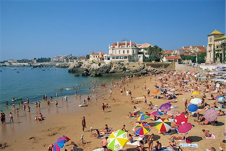 Plage bondée à Cascais, Portugal, Europe Photographie de stock - Rights-Managed, Code: 841-02925785