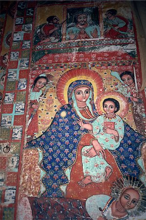 Kirche Gemälde, Narga Selassie, Dek, See Tana, Äthiopien, Afrika Stockbilder - Lizenzpflichtiges, Bildnummer: 841-02920041