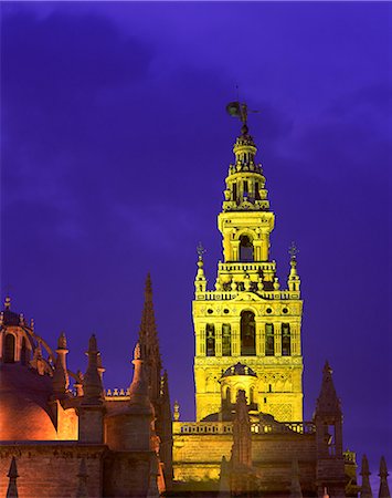 Tour de la Giralda, le symbole de la ville de Séville, en Andalousie, Espagne, Europe Photographie de stock - Rights-Managed, Code: 841-02920077