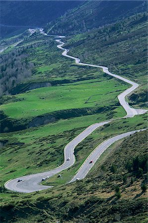 Switchback road, Port d'Envalira, Andorra, Pyrenees, Europe Foto de stock - Con derechos protegidos, Código: 841-02920182