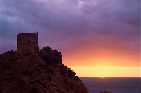 Genoese tower at sunset, Porto, Corsica, France, Mediterranean, Europe Stock Photo - Rights-Managed, Code: 841-02920423