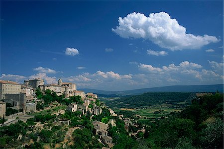 Le village de Gordes, avec vue sur le Luberon campagne, Vaucluse, Provence, France, Europe Photographie de stock - Rights-Managed, Code: 841-02920972