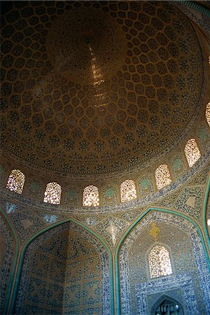 Intérieur de la mosquée du cheikh Lotfollah construite entre 1602 et 1619, Ispahan, Iran, Moyen-Orient Photographie de stock - Rights-Managed, Code: 841-02921062