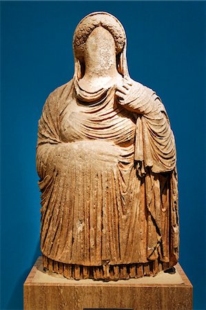 Funerary statue from Cyrene, dated to the 4th century BC, of Persephone, goddess of the Underworld and wife of Hades, Jamahiriya Museum, Tripoli, Libya, North Africa, Africa Stock Photo - Rights-Managed, Code: 841-02921094