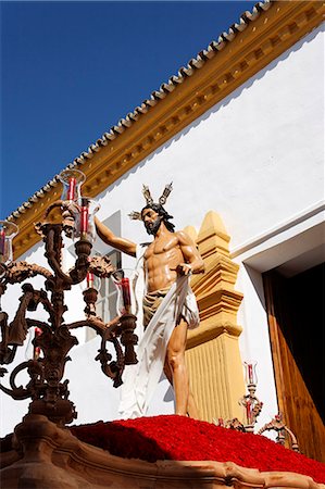 spain festival - Float of resurrected Jesus, Easter Sunday procession at the end of Semana Santa (Holy Week), Ayamonte, Andalucia, Spain, Europe Stock Photo - Rights-Managed, Code: 841-02921101