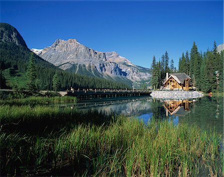 parco nazionale di yoho - Emerald Lake, Yoho National Park, UNESCO World Heritage Site, British Columbia, Canada, North America Fotografie stock - Rights-Managed, Codice: 841-02921223