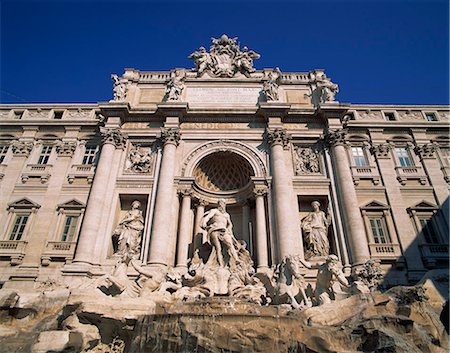 fontana di trevi - The Trevi Fountain, one of the landmarks of Rome, Lazio, Italy, Europe Fotografie stock - Rights-Managed, Codice: 841-02921236