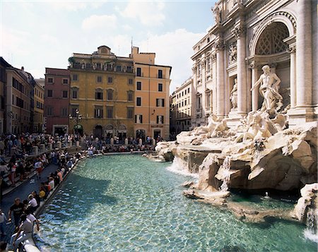 fontana di trevi - Trevi Fountain, Rome, Lazio, Italy, Europe Fotografie stock - Rights-Managed, Codice: 841-02921232