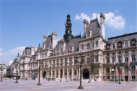 paris government buildings - Hotel de Ville, Paris, France, Europe Stock Photo - Rights-Managed, Code: 841-02921240