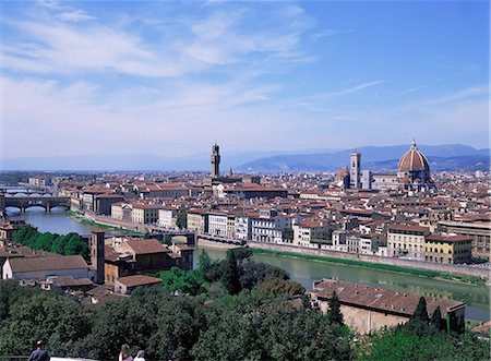 florence skyline - View of city from Piazzale Michelangelo, Florence, Tuscany, Italy, Europe Stock Photo - Rights-Managed, Code: 841-02923641
