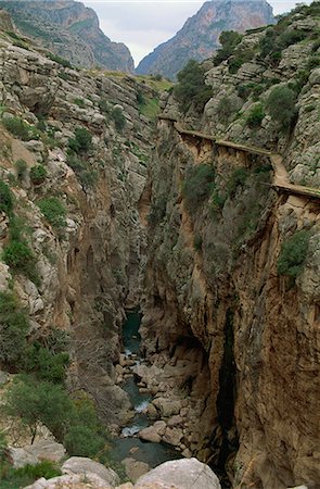 spain malaga landscape photography - El Chorro Gorge and the old catwalk, Malaga province, Andalucia, Spain, Europe Stock Photo - Rights-Managed, Code: 841-02923794