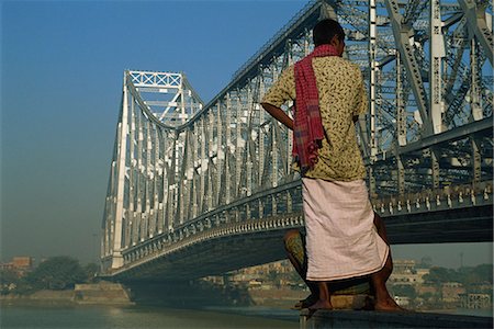 Howrah bridge, Kolkata, West Bengal state, India, Asia Foto de stock - Direito Controlado, Número: 841-02923915