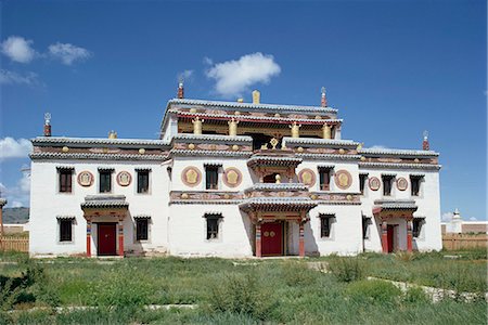 simsearch:841-05796521,k - Le Palais d'hôtes, le seul bâtiment dans le pur style tibétain, aux représentants du Dalaï Lama, maison au monastère de Dzu Erdeni, Karakorum, la Mongolie, l'Asie centrale, Asie Photographie de stock - Rights-Managed, Code: 841-02923953