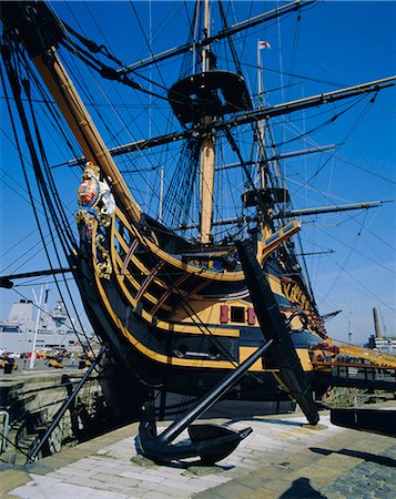 H.M.S. Victory, Portsmouth, Hampshire, Angleterre Photographie de stock - Rights-Managed, Code: 841-02944461