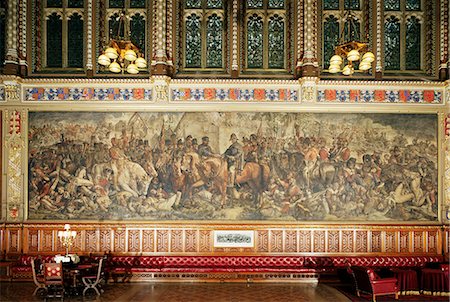 parliament of england interior - Painting of the meeting of the Duke of Welalington and Blucher, Royal Gallery, Houses of Parliament, Westminster, London, England, United Kingdom, Europe Stock Photo - Rights-Managed, Code: 841-02944733