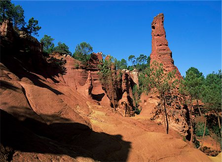 roussillon - Cliffs where ochre was once mined, Roussillon, Provence, France, Europe Stock Photo - Rights-Managed, Code: 841-02945075