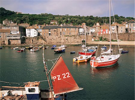 Mousehole harbour, Cornwall, Angleterre, Royaume-Uni, Europe Photographie de stock - Rights-Managed, Code: 841-02945071