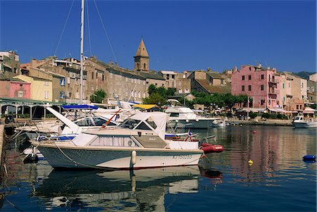 saint-florent - Boats moored in harbour at St. Florent, Corsica, France, Mediterranean, Europe Stock Photo - Rights-Managed, Code: 841-02945172